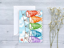 Load image into Gallery viewer, Koinobori Clouds Greeting Card