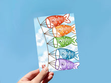 Load image into Gallery viewer, Koinobori Clouds Greeting Card