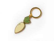 Load image into Gallery viewer, Daikon Radish Metal Keychain