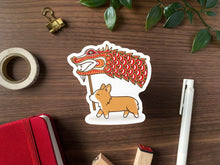 Load image into Gallery viewer, Lunar New Year Dragon Corgi Vinyl Sticker
