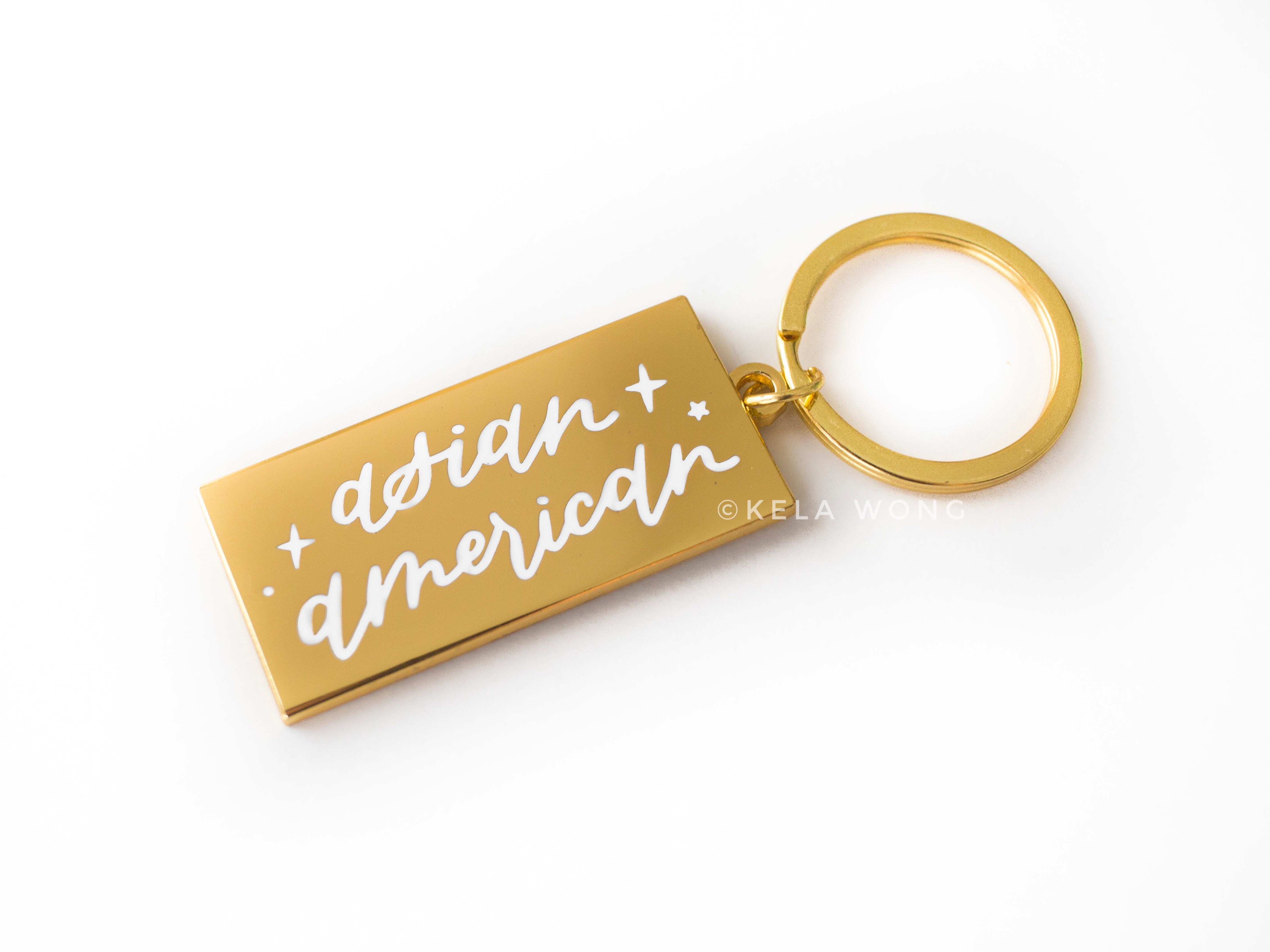 Asian American Metal Keychain – kela designs Asian American Metal Keychain – kela designs