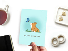 Load image into Gallery viewer, Corgi Butterfly Birthday Greeting Card
