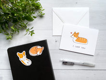 Load image into Gallery viewer, Corgi I Loaf You Greeting Card