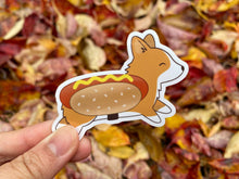 Load image into Gallery viewer, Hot Dog Costume Corgi Halloween Vinyl Sticker
