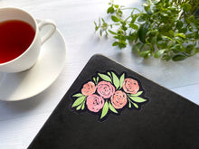 Load image into Gallery viewer, Pink Watercolor Roses Clear Vinyl Sticker