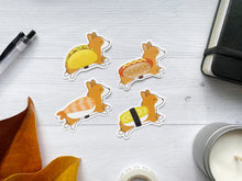 Load image into Gallery viewer, Hot Dog Costume Corgi Halloween Vinyl Sticker
