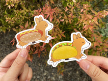 Load image into Gallery viewer, Hot Dog Costume Corgi Halloween Vinyl Sticker