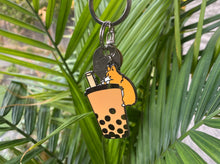 Load image into Gallery viewer, Bubble Tea Boba Corgi Metal Keychain