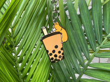 Load image into Gallery viewer, Bubble Tea Boba Corgi Metal Keychain