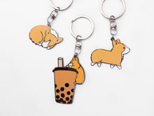 Load image into Gallery viewer, Sleeping Corgi Metal Keychain