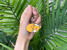 Load image into Gallery viewer, Sleeping Corgi Metal Keychain