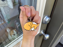 Load image into Gallery viewer, Sleeping Corgi Metal Keychain