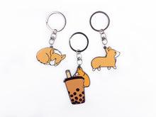 Load image into Gallery viewer, Sleeping Corgi Metal Keychain