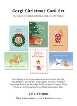 Load image into Gallery viewer, Corgi Christmas Mixed Greeting Card Set