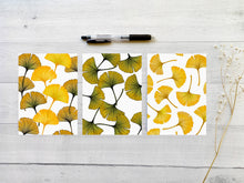 Load image into Gallery viewer, Ginkgo Leaves Mixed Postcard Set