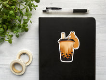 Load image into Gallery viewer, Bubble Tea Boba Corgi Vinyl Sticker