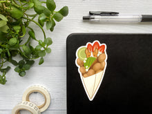 Load image into Gallery viewer, Matcha Bubble Waffle Corgi Vinyl Sticker