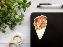 Load image into Gallery viewer, Strawberry Bubble Waffle Corgi Vinyl Sticker