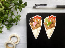 Load image into Gallery viewer, Strawberry Bubble Waffle Corgi Vinyl Sticker