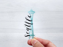 Load image into Gallery viewer, Clear Seattle Space Needle Vinyl Sticker