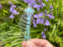 Load image into Gallery viewer, Clear Seattle Space Needle Vinyl Sticker