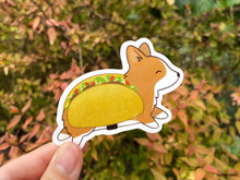 Load image into Gallery viewer, Taco Costume Corgi Halloween Vinyl Sticker