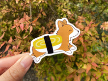 Load image into Gallery viewer, Tamago Sushi Costume Corgi Halloween Vinyl Sticker