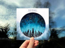 Load image into Gallery viewer, Starry Night Forest Removable Window Cling