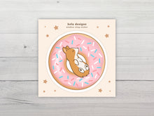 Load image into Gallery viewer, Pink Donut Corgi Window Cling