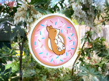 Load image into Gallery viewer, Pink Donut Corgi Window Cling