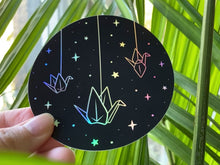 Load and play video in Gallery viewer, Holographic Cranes & Stars Vinyl Sticker