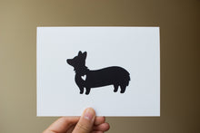 Load image into Gallery viewer, Black and White Corgi Heart Greeting Card
