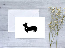 Load image into Gallery viewer, Black and White Corgi Heart Greeting Card