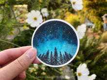 Load image into Gallery viewer, Starry Night Forest Vinyl Sticker