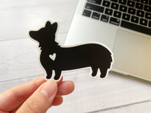Load image into Gallery viewer, Black and White Corgi Heart Sticker