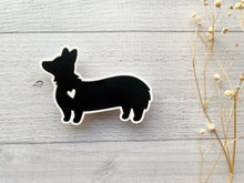 Load image into Gallery viewer, Black and White Corgi Heart Sticker