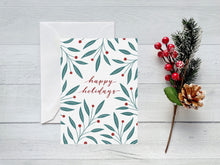 Load image into Gallery viewer, Holiday Leaves & Berries Greeting Card Mixed Set