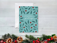 Load image into Gallery viewer, Holiday Leaves & Berries Greeting Card Mixed Set