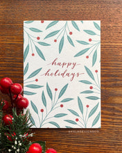 Load image into Gallery viewer, Holiday Leaves & Berries Greeting Card Mixed Set