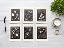 Load image into Gallery viewer, Evening Sky Block Printed Mixed Greeting Card Set