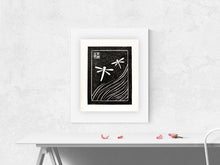 Load image into Gallery viewer, Dragonflies Block Printed Art Print