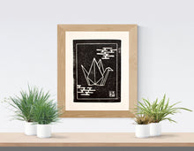Load image into Gallery viewer, Paper Crane Block Printed Art Print