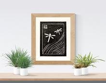 Load image into Gallery viewer, Dragonflies Block Printed Art Print