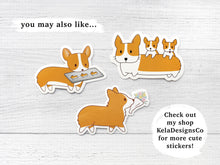 Load image into Gallery viewer, Corgi with Flower Bouquet Vinyl Sticker