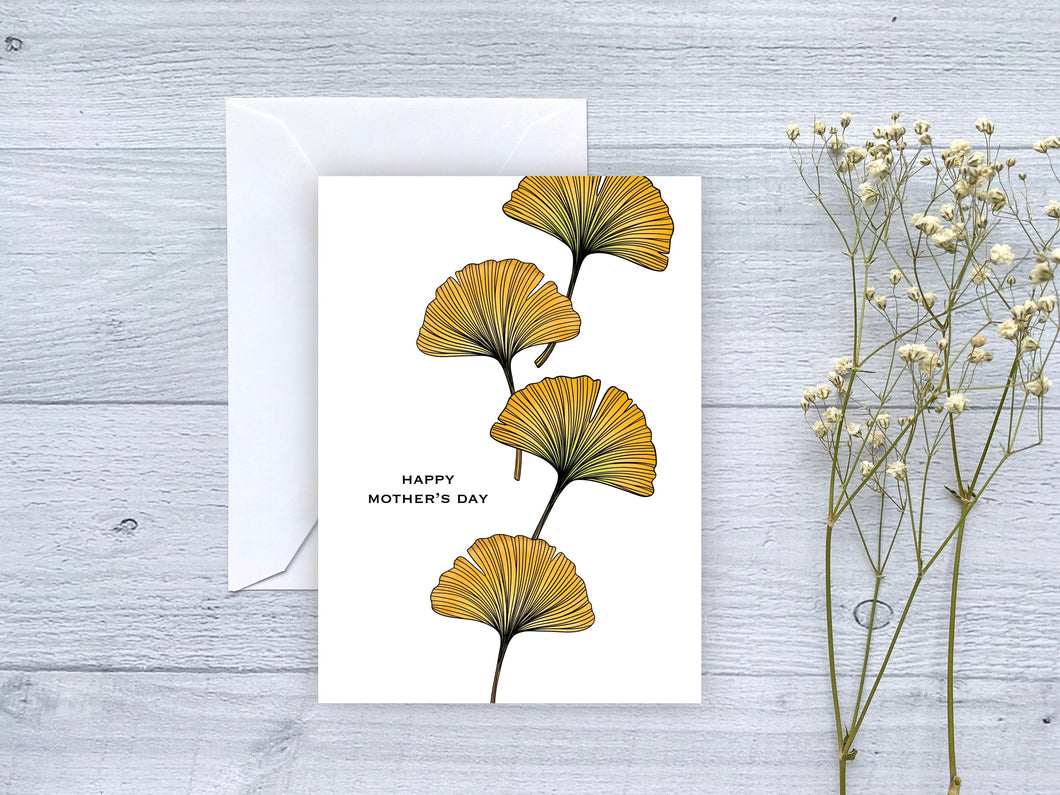 Mother's Day Ginkgo Leaves Greeting Card