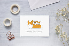 Load image into Gallery viewer, Father’s Day Corgi Puppies Greeting Card
