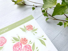 Load image into Gallery viewer, Watercolor Roses Sticker Sheet