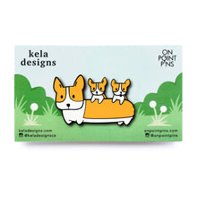 Load image into Gallery viewer, Corgi With Puppies Enamel Pin