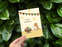 Load image into Gallery viewer, Happy Kwanzaa Corgi Greeting Card
