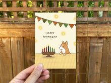Load image into Gallery viewer, Happy Kwanzaa Corgi Greeting Card
